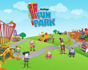 обоя видео, игры, six, flags, fun, park