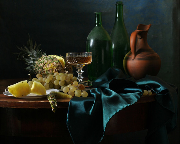 Обои картинки фото ира, быкова, натюрморт, ананасом, еда