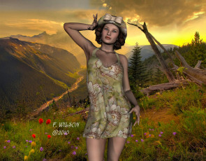 Картинка 3д графика people люди природа девушка