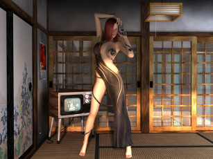 Картинка 3д графика people люди девушка комната