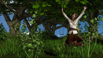 Картинка 3д графика people люди лето природа девушка