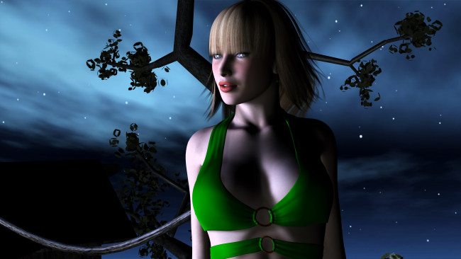 Обои картинки фото 3д, графика, people, люди, взгляд, девушка