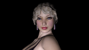 обоя 3д графика, portraits , портрет, девушка, фон, взгляд