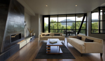 Картинка интерьер гостиная терраса камин комната стиль дизайн