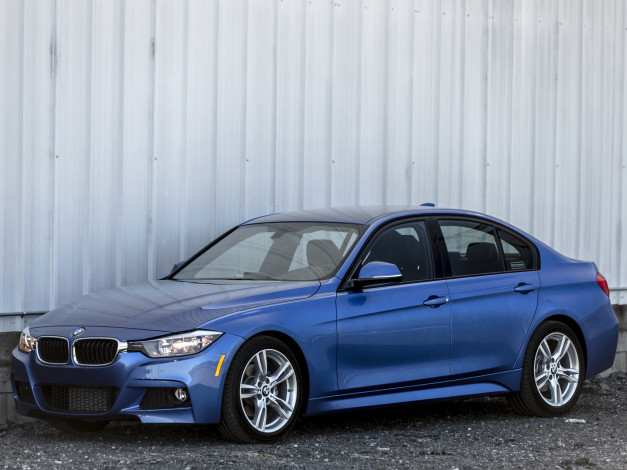 Обои картинки фото автомобили, bmw, us-spec, m, package, синий, 2013г, f30, sedan, 328d, sport