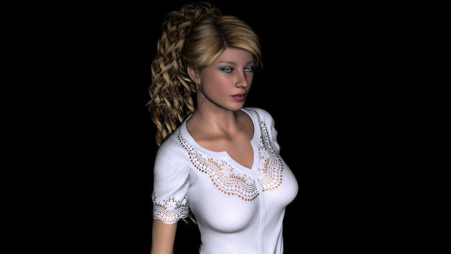 Обои картинки фото 3д графика, people , люди, взгляд, фон, девушка