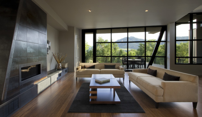 Обои картинки фото интерьер, гостиная, терраса, камин, комната, стиль, дизайн