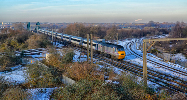 Обои картинки фото техника, поезда, состав, локомотив, дорога, железная