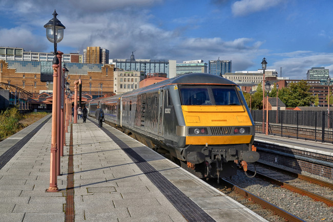 Обои картинки фото техника, поезда, состав, локомотив, дорога, железная