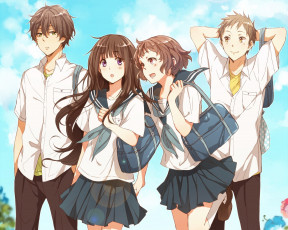 Картинка аниме hyouka взгляд фон девушки