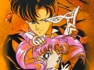 Картинка аниме sailor+moon sailor moon лепестки такседо маск маска малышка бани