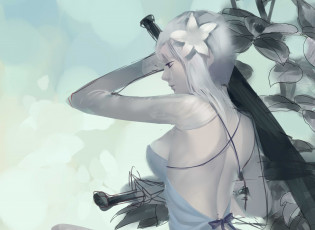 Картинка видео+игры nier +automata девушка