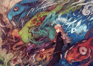 обоя аниме, alice in wonderland, существа, парень