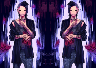 Картинка аниме tokyo+ghoul взгляд ута татуировки гуль токийский арт