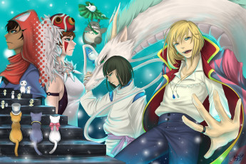 Картинка аниме животные +существа персонажи хаку хаул