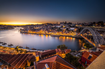 Картинка porto города -+панорамы мост река