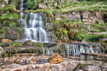 Картинка природа водопады водопад река лес