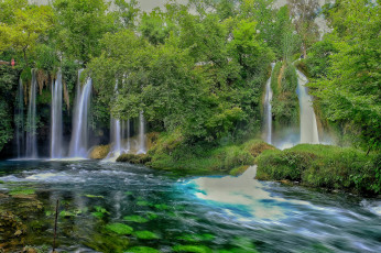 Картинка природа водопады водопад река лес