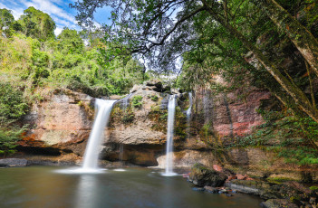 Картинка природа водопады водопад река лес