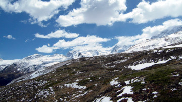 Картинка природа горы облака снег