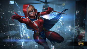 Картинка видео+игры heroes+of+newerth униформа девушка полет взгляд фон