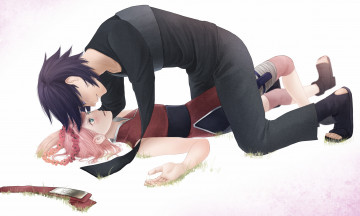 Картинка аниме naruto uchiha sasuke love sakura haruno art