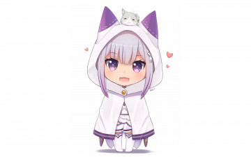 Картинка аниме re +zero+kara+hajimeru+isekai+seikatsu emilia puck