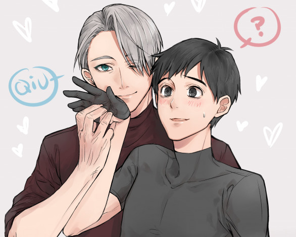 Обои картинки фото аниме, yuri on ice, ice, victor, nikiforov, виктор, никифоров, юри, катсуки, yuri, on