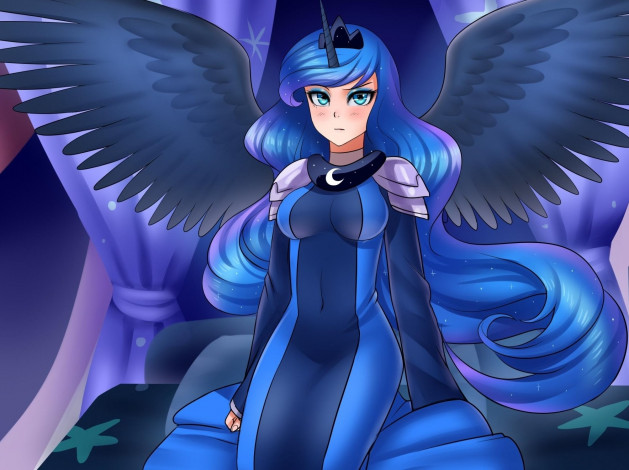 Обои картинки фото аниме, ангелы,  демоны, девушка, взгляд, фон