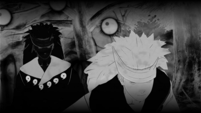 Обои картинки фото аниме, naruto, белый, черный, персонажи