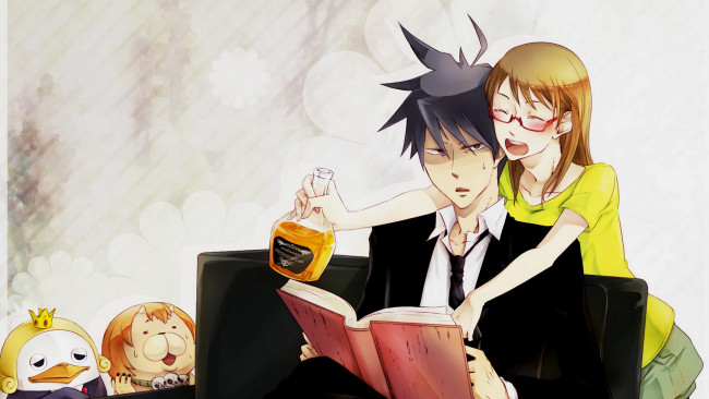 Обои картинки фото аниме, yondemasuyo,  azazel-san, двое