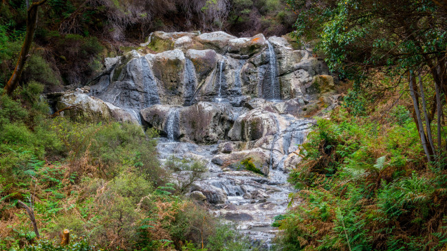 Обои картинки фото природа, водопады, река, водопад, лес