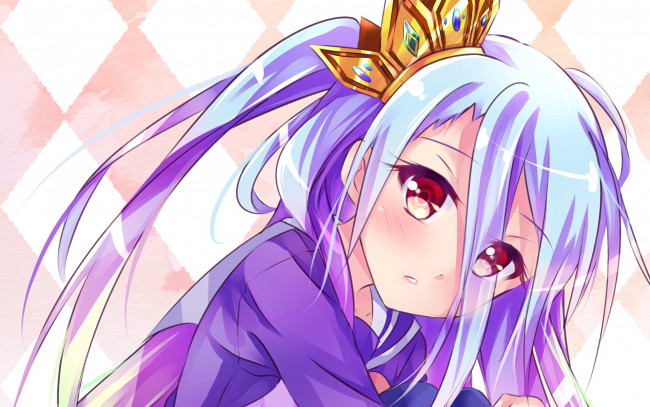 Обои картинки фото аниме, no game no life, фон, взгляд, девушка