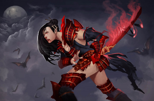 Обои картинки фото фэнтези, эльфы, униформа, меч, фон, девушка