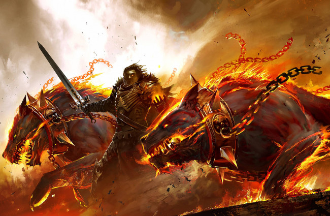 Обои картинки фото фэнтези, нежить, огонь, существа, чудища, пламя, монстры