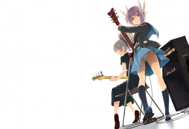 Обои картинки фото аниме, the melancholy of haruhi suzumiya, девушки