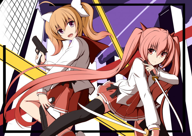 Обои картинки фото аниме, aria, фон, девушки, взгляд