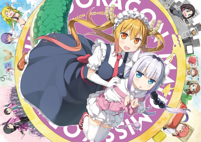 Обои картинки фото аниме, kobayashi-san chi no maid dragon, kobayashi-san, chi, no, maid, dragon