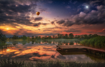 Картинка авиация воздушные+шары простор