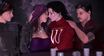 Картинка 3д+графика люди+ people девушки взгляд фон