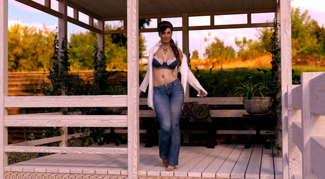 Обои картинки фото 3д графика, люди , people, девушка, фон, взгляд