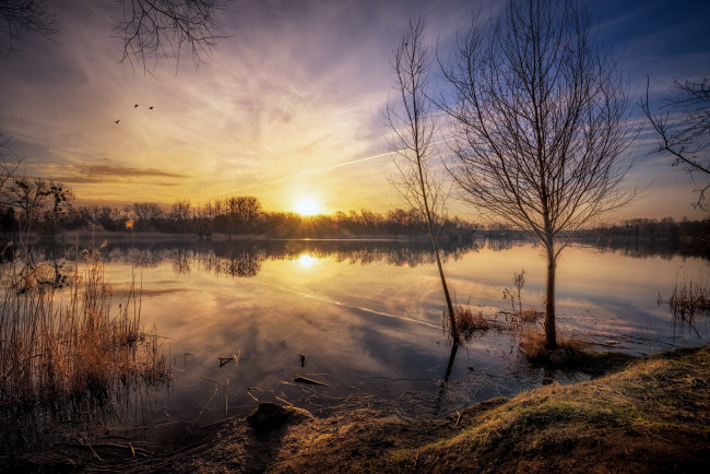 Обои картинки фото природа, восходы, закаты, простор