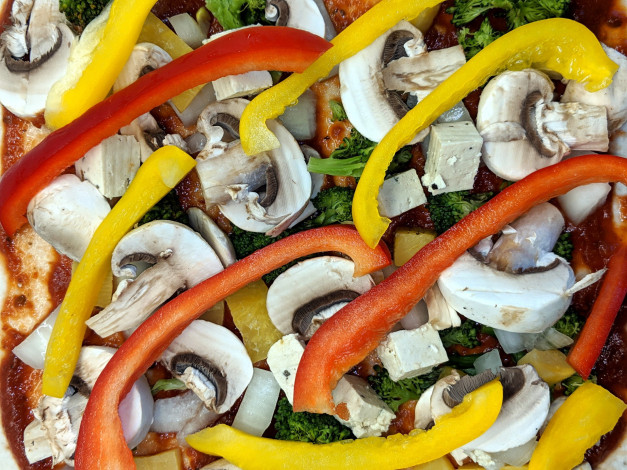 Обои картинки фото еда, пицца, вегетаринская