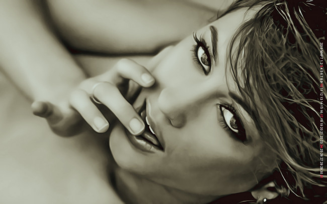 Обои картинки фото календари, компьютерный дизайн, лицо, девушка