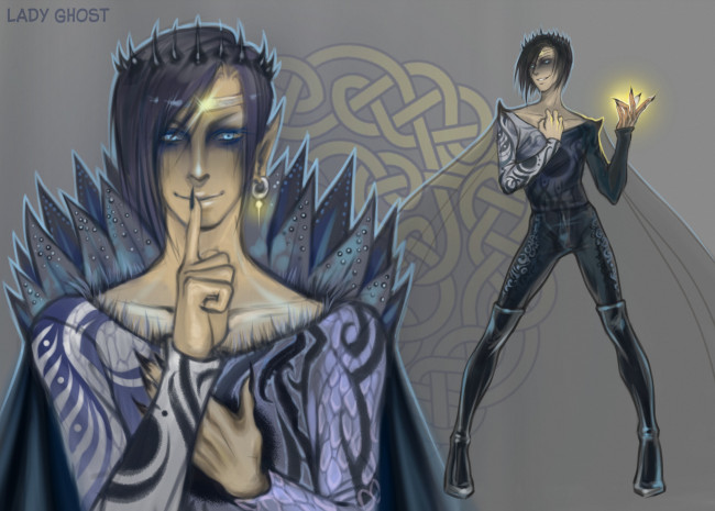 Обои картинки фото фэнтези, демоны, плащ, рога, корона, магия