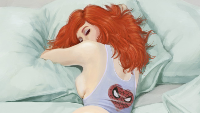 Обои картинки фото рисованное, комиксы, красивая, девушка