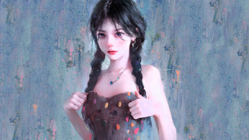 Картинка рисованное люди девочка косы