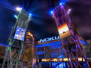 Картинка times square in la города огни ночного