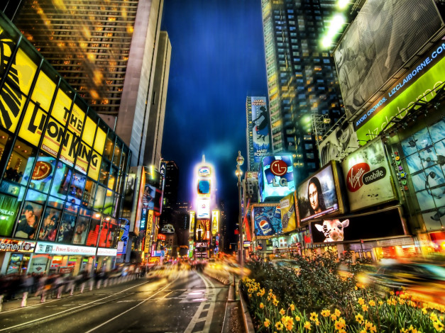 Обои картинки фото times, square, looking, uptown, города, лондон, великобритания