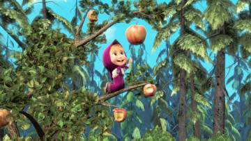 Картинка мультфильмы маша медведь деревья